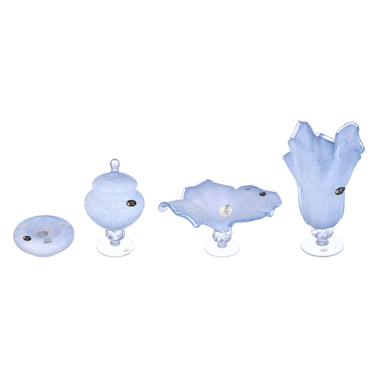 Murano - Gift Set 4 Pieces - Turquoise - Handblown Crystal