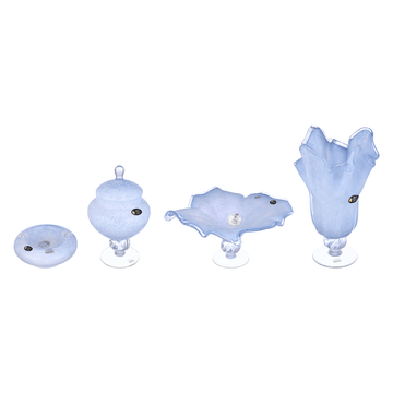 Murano - Gift Set 4 Pieces - Turquoise - Handblown Crystal