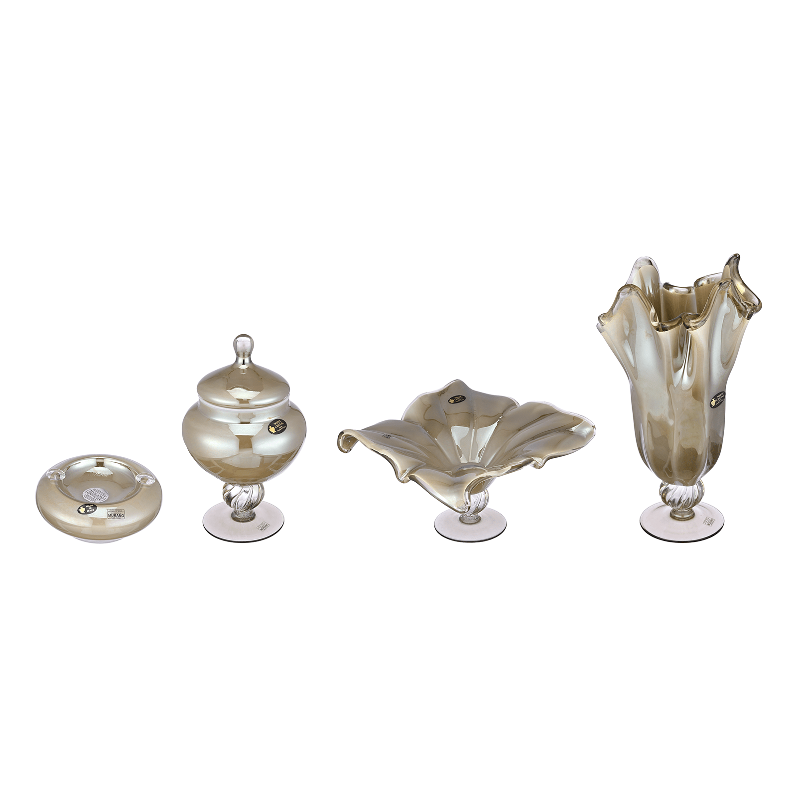 Murano - Gift Set 4 Pieces - Champaign - Handblown Crystal