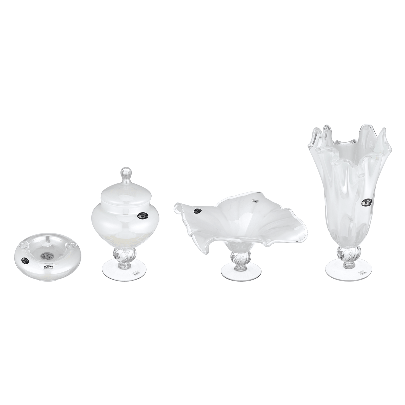 Murano - Gift Set 4 Pieces - Off White - Handblown Crystal