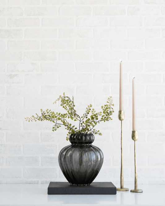 Degwana - Glass Vase - Black - 17x21cm