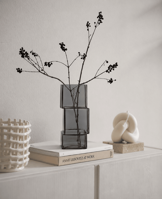 Degwana - Glass Vase - Black - 10x30cm