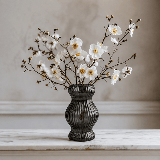 Degwana - Glass Vase - Black - 13x25cm