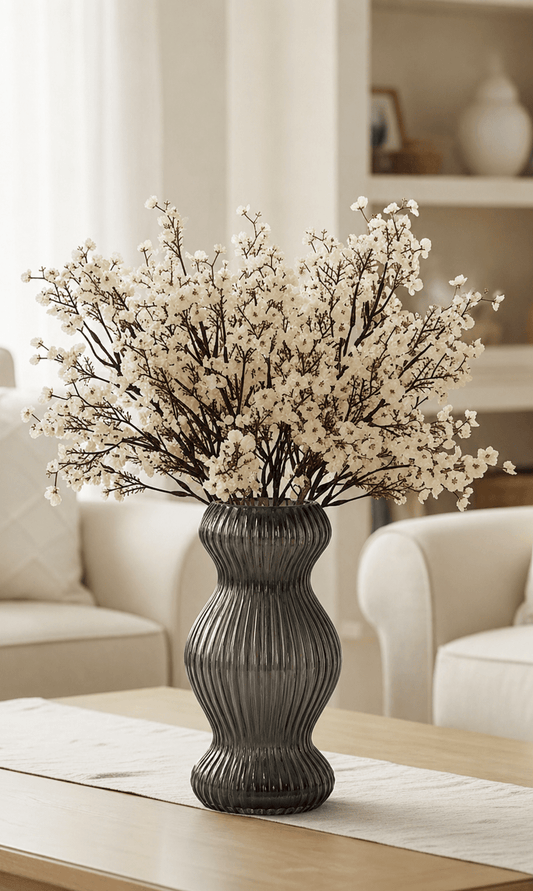 Degwana - Glass Vase - Black - 14x30cm