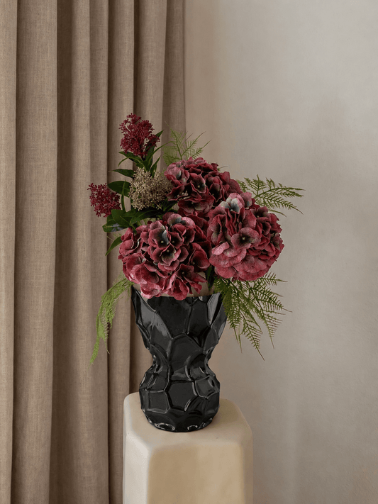 Degwana - Glass Vase - Black - 15x20cm