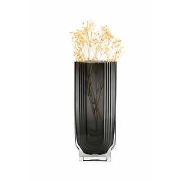 Degwana - Glass Vase - Black - 13x30cm