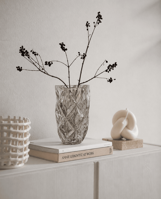 Glass Vase - Black - 14x30cm