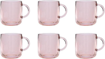 Pasabahce - Glass Mug Set 6 Pieces - Pink  - 330ml