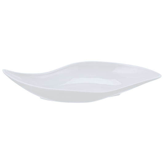 Senzo - Deep S Shaped Serving Plate - White - Porcelain - 55x23cm - 520001191