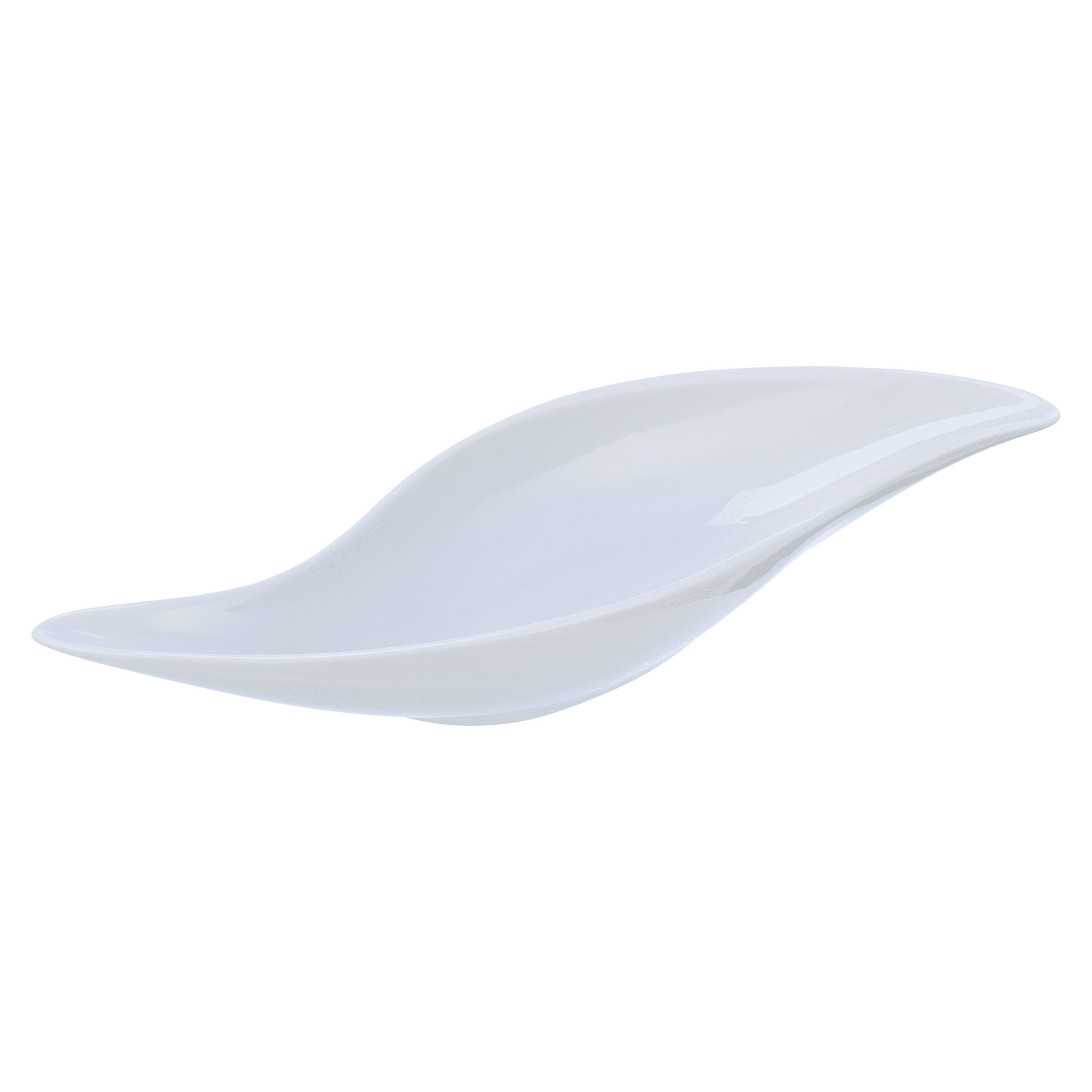 Senzo - Deep S Shaped Serving Plate - White - Porcelain - 45x14cm - 520001192