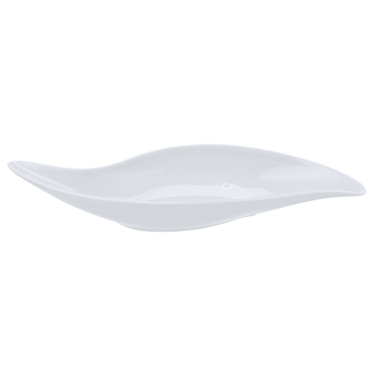 Senzo - Deep S Shaped Serving Plate - White - Porcelain - 45x14cm - 520001192