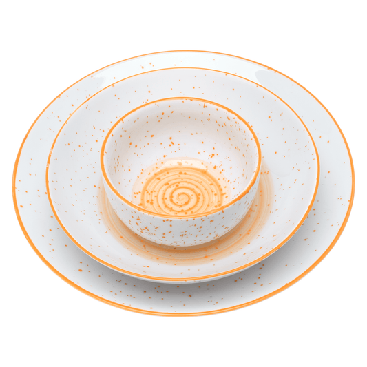 Senzo - Sway Daily Use Dinner Set 25 Pieces - Orange - Porcelain