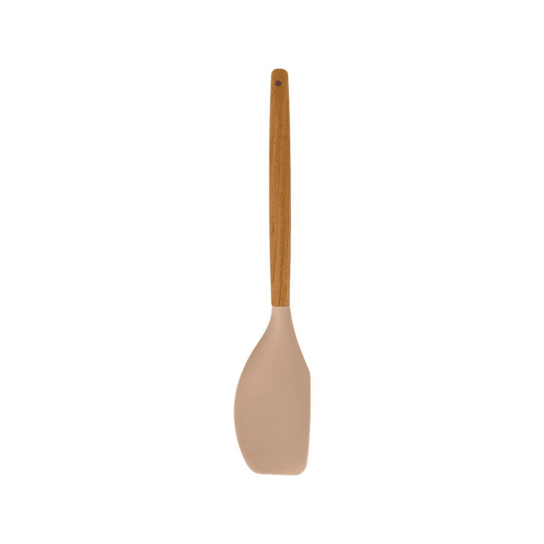 Cook Style - Silicone Kitchen Food Spatula With Wooden Handle - Beige- 35x8cm - 520008228