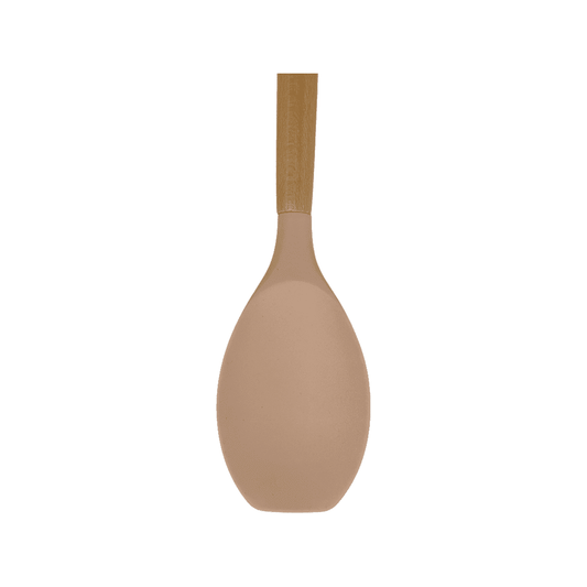 Cook Style - Silicone Kitchen Food Spoon With Wooden Handle - Beige - 35x8cm - 520008240