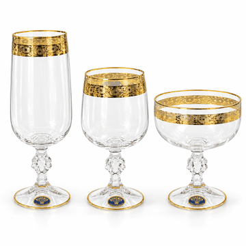 Bohemia Crystal - Carolina Glass Set 18 Pcs - Gold