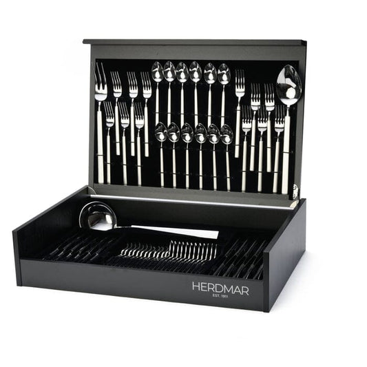 Herdmar - Vintage Cutlery Set 75 Pieces - Silver Matt Handle - Stainless Steel 18/10