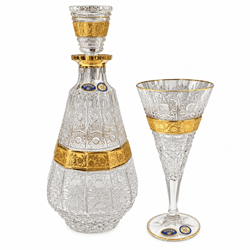 Bohemia Crystal - Drink Set 7 Pcs - 1L & 200ml - Gold