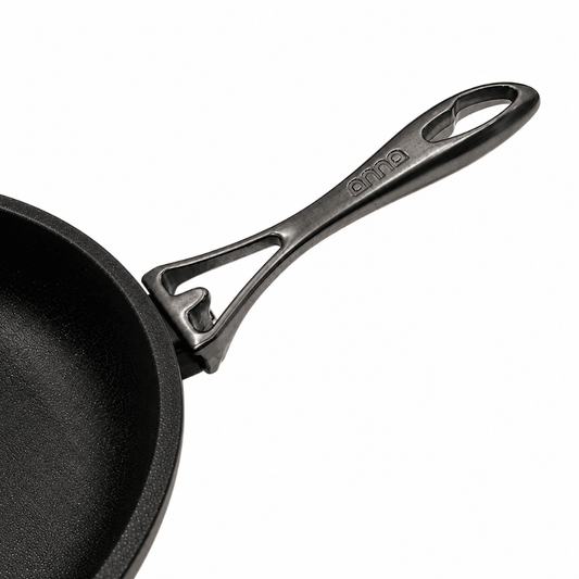 Anna Cavalli - Black Frypan with Carbon Handle - 24cm -  Die Cast Aluminum