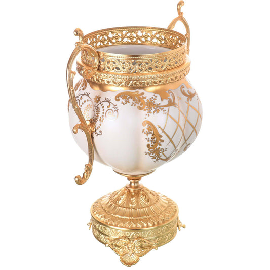 Caroline - Imperial Bowl with Gold Plated Base - Beige & Gold - 33cm - 58000536