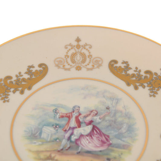 Caroline - Round Plate with Base - Romeo & Juliet - Beige & Gold - 20cm - 58000611