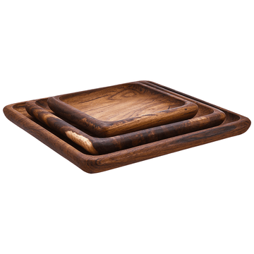 Senzo - Squared Serving Platter Set 3 Pieces - Wood - 5900039