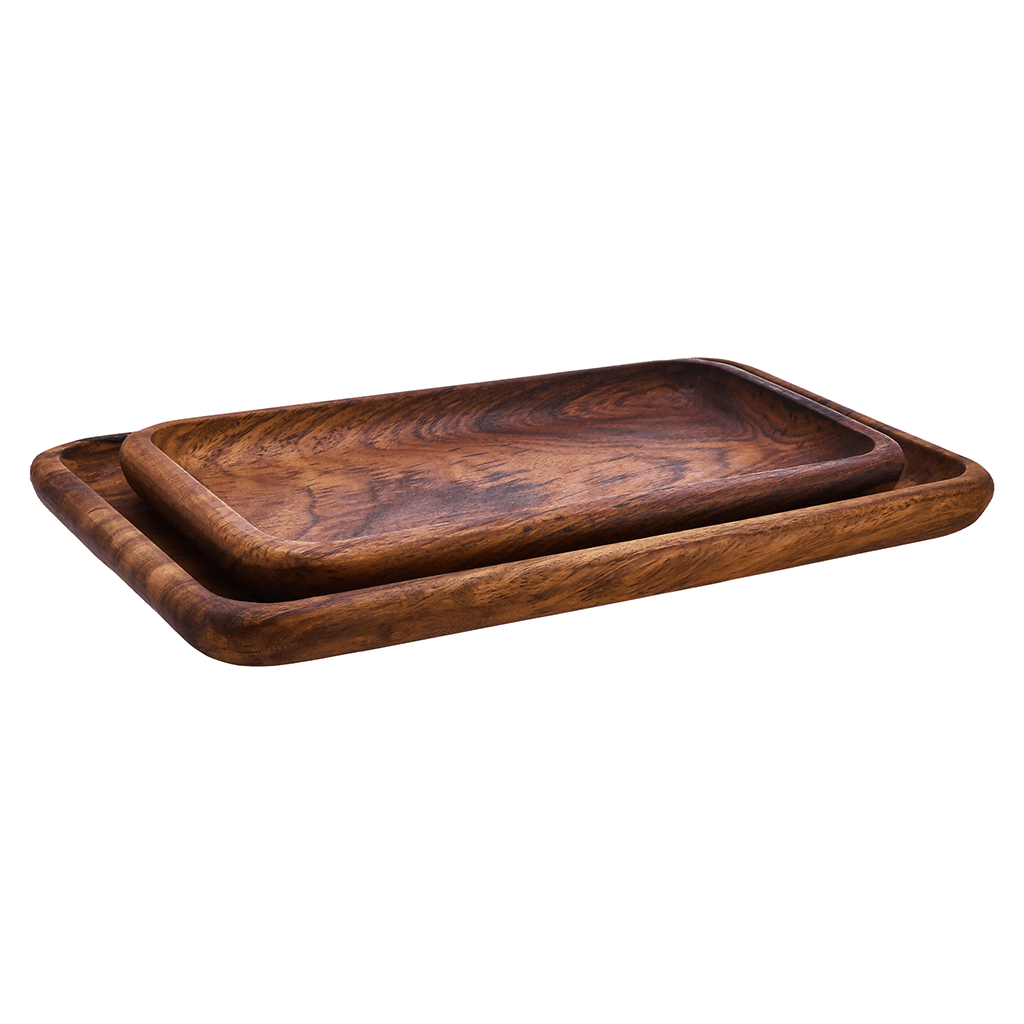 Senzo - Rectangular Serving Platter Set 2 Pieces - Wood - 5900040