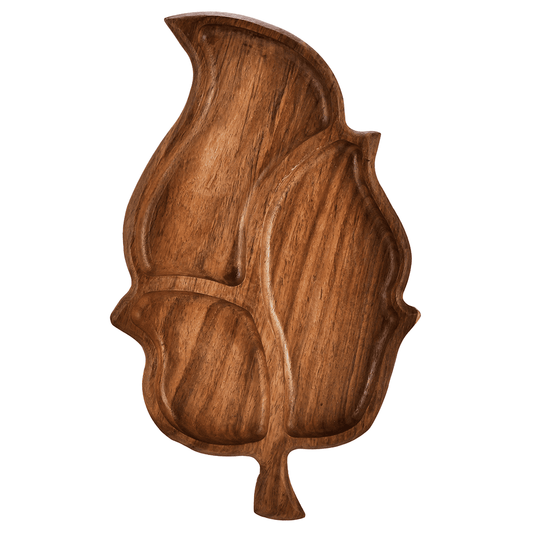 Senzo - Leaf Shape Platter - Wood - 35x19cm - 5900046