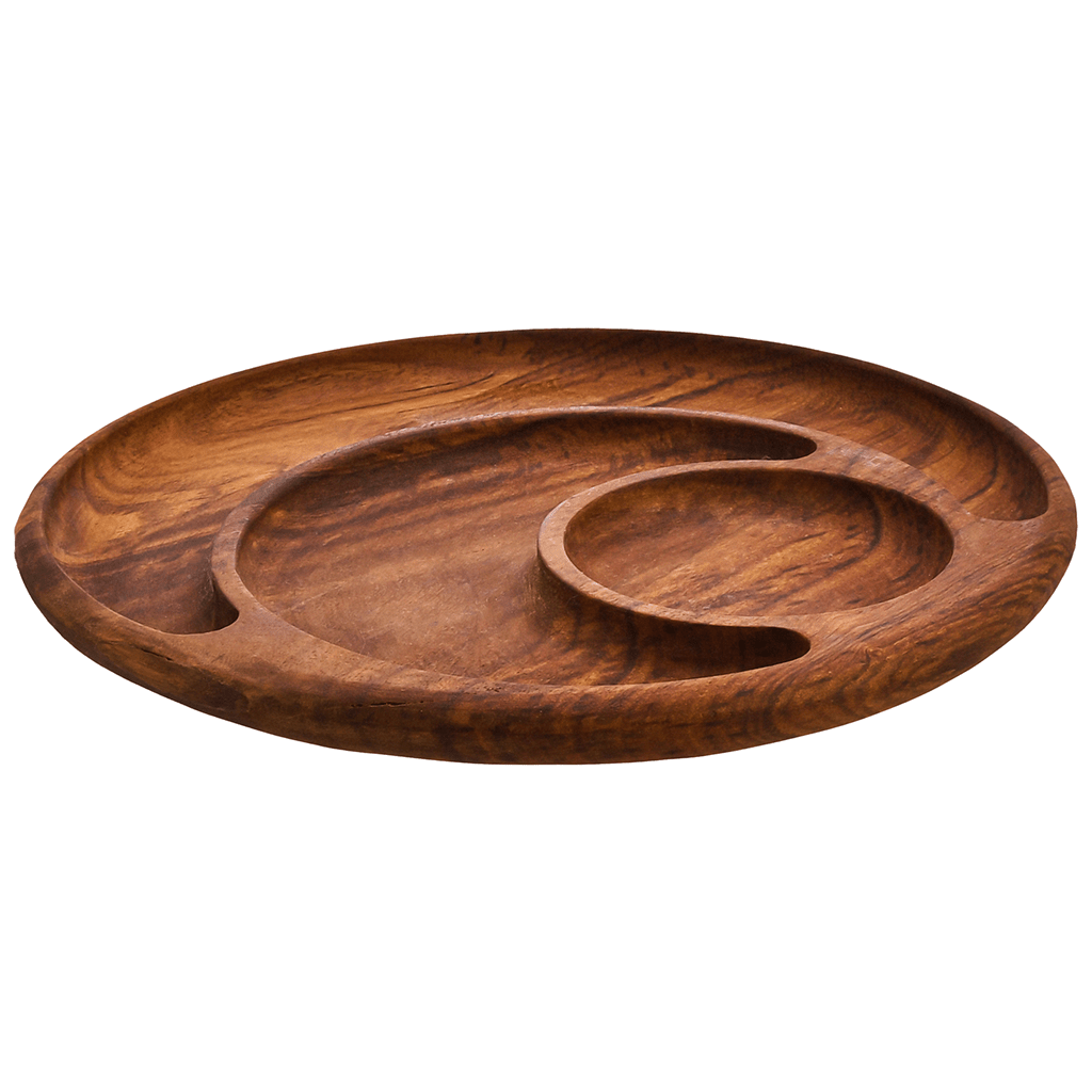 Senzo - Round Hors d'oeuvre 3 Parts - Wood - 27cm - 5900047
