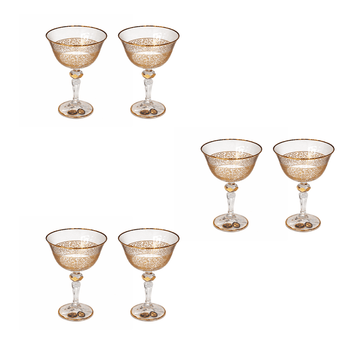 Bohemia Crystal - Jelly Glass Set 6 Pcs - Gold -180 ml