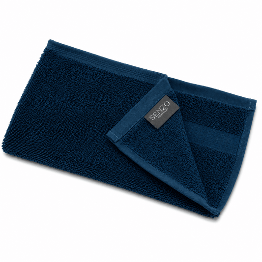 Senzo - Raghd Towel 30x30 cm - Dark Blue - 100% Egyptian Cotton