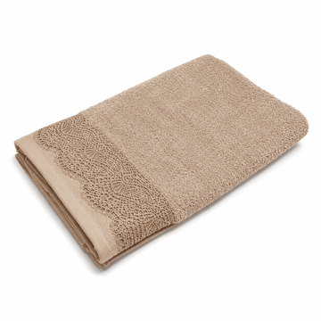 Senzo - Ashraka Towel 50x100 cm - Beige -100% Egyptian Cotton
