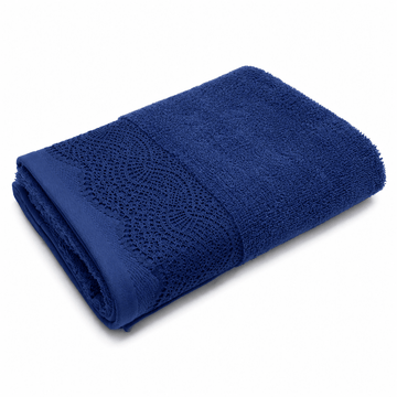 Senzo - Ashraka Towel 50x100 cm - Dark Blue - 100% Egyptian Cotton