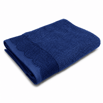 Senzo - Ashraka Towel 90x150 cm - Dark Blue - 100% Egyptian Cotton
