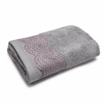 Senzo - Ashraka Towel 50x100 cm - Grey - 100% Egyptian Cotton
