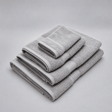 Senzo - Classic Towel Set 4 Pieces - Grey - 100% Egyptian Cotton
