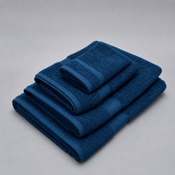 Senzo - Classic Towel Set 4 Pieces - Navy Blue - 100% Egyptian Cotton
