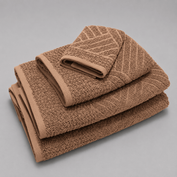 Senzo - Terra Towel Set 4 Pieces - Beige - 100% Egyptian Cotton