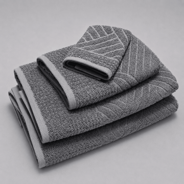 Senzo - Terra Towel Set 4 Pieces - Grey - 100% Egyptian Cotton