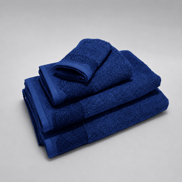 Senzo - Mosaic Towel Set 4 Pieces - Navy Blue - 100% Egyptian Cotton