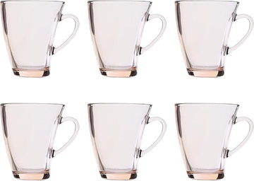 Pasabahce -  Penguen Glass Mug Set 6 Pieces 300ml - Pink