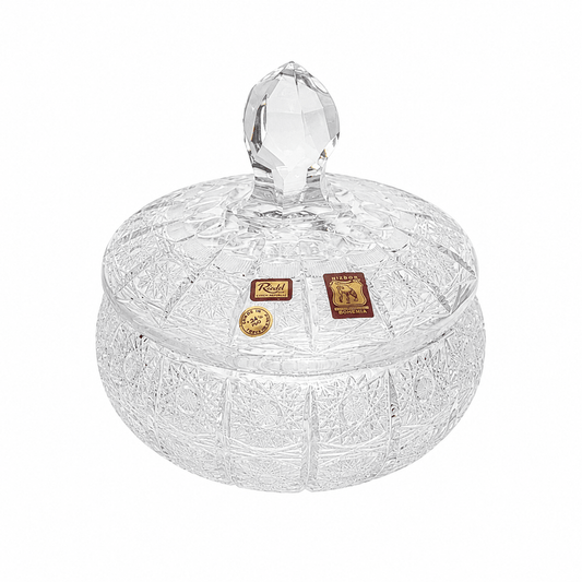 Bohemia Crystal - Hand Cut Box with Cover - 16.5 cm - Clear