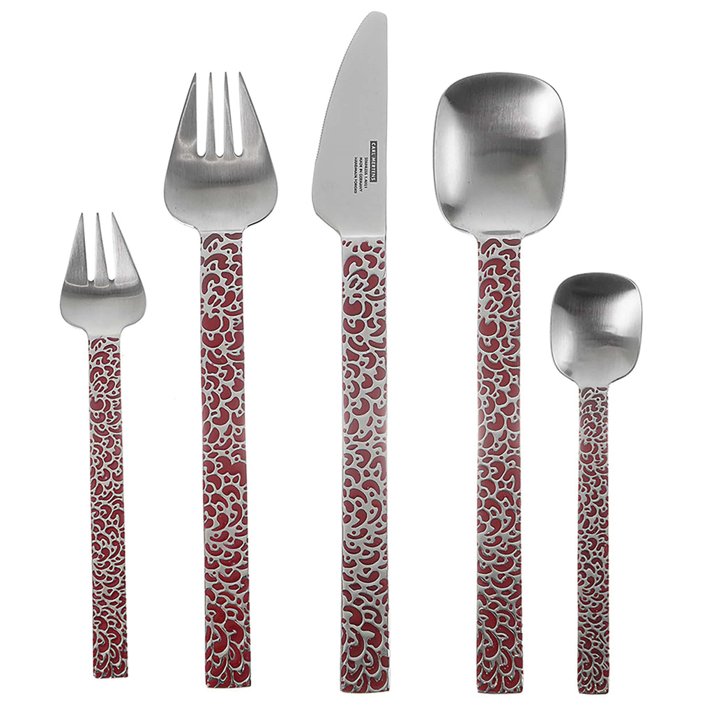 Carl Mertens - Daily Use Cutlery Set 30 Pieces - Red - Stainless Steel 18/10 - 6200095