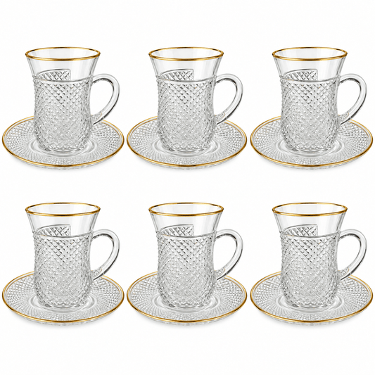 Pasabahce - Kiev Mug Set 6 Pcs - 145 ml - Gold