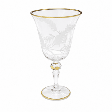 Bohemia Crystal - Goblet Glass Set 6 Pcs - 220 ml - Gold