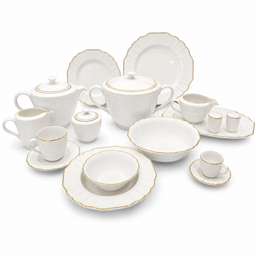 Elizabeth - Dinner Set 124 Pcs - Gold