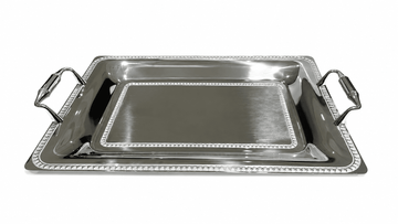 Elegant Gioel - Tray Set 3 Pcs - Stainless Steel - Silver