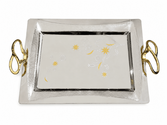 Home Secret - Tray Set Stainless Steel Gold - 2 Pieces