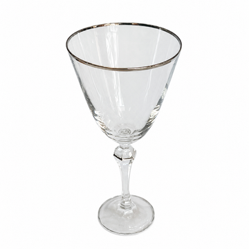 Bohemia Crystal - Elizabeth Tumbler Glass Set 6 Pcs -185ml - Silver Rim