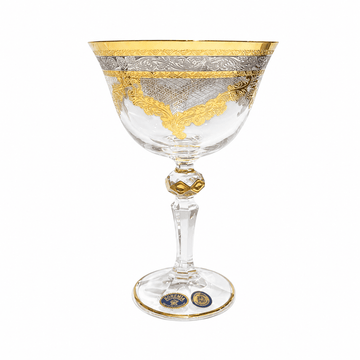 Bohemia Crystal - Tokyo Jelly Glass Set 6 Pcs - 180ml - Silver & Gold