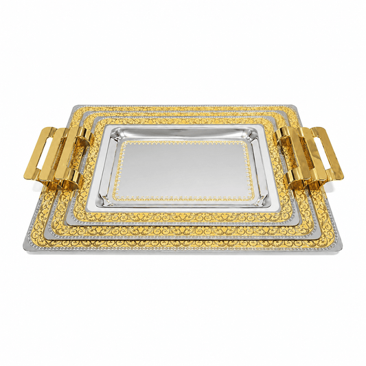 Elegant Gioiel - Adely Tray Set - Gold - Stainless Steel 18/10